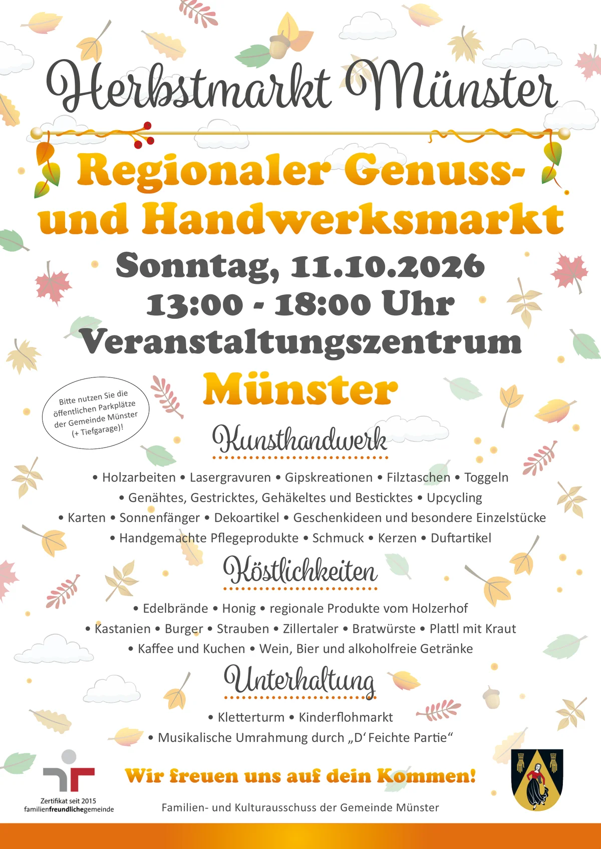 Officiële poster Herfstmarkt Münster 2026
